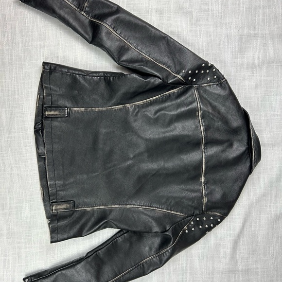 Topshop Heavy, Excellent Quality Faux Leather Jacket With Studs - Picture 9 of 11